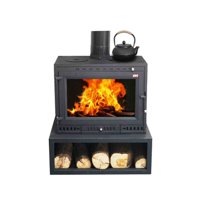 100三面玻璃铸铁燃木壁炉
